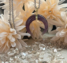 Load image into Gallery viewer, Amethyst Moon Pendant Necklace