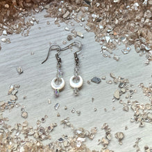 Load image into Gallery viewer, White Crescent Moon Earrings