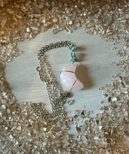 Load image into Gallery viewer, Lunar Siren Necklace – Pink Moonstone, Turquoise & Mermaid Quartz