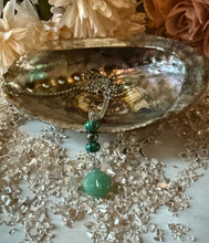 Load image into Gallery viewer, Celestial Guardian Necklace – Moon Face Aventurine, Malachite &amp; Hematite
