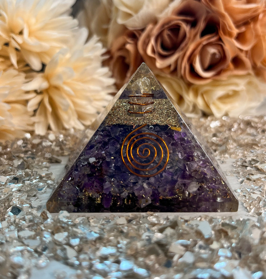 Orgone Energy Amethyst Pyramid