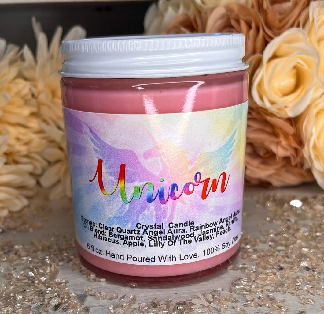 Unicorn Crystal Candle