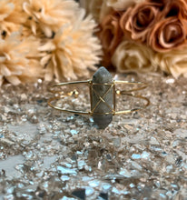 Load image into Gallery viewer, Labradorite Gold Bangle Bracelet
