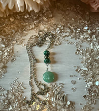 Load image into Gallery viewer, Celestial Guardian Necklace – Moon Face Aventurine, Malachite &amp; Hematite
