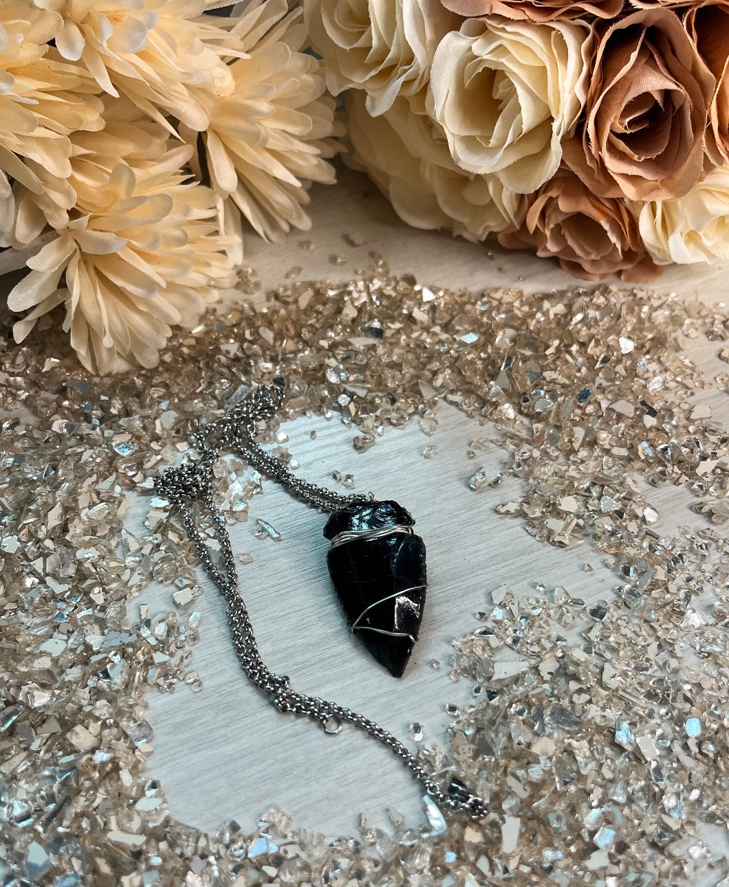 Obsidian Arrowhead Necklace