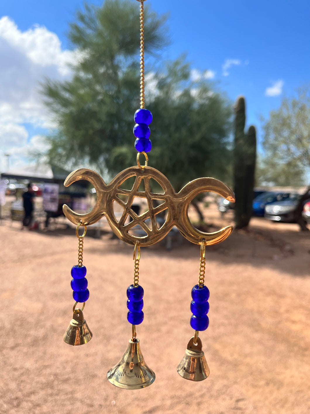 Triple Moon Brass Wind Chime